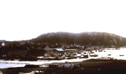 Översvämning i Grebbestad 1960-talet. Foto: E. Gullman