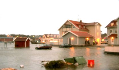 Översvämning i Grebbestad 2005. Foto: L. Wichman