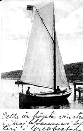 Första vinsten i Majblommans lotteri, Grebbestads första lottbåt.