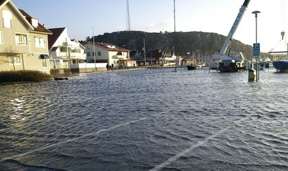 Översvämning på Hamnplan , december 2011. Foto: L. Heijel